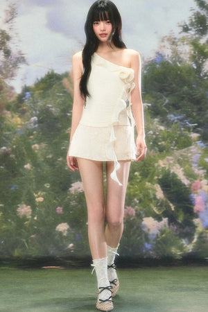 Floral Embroidered A-Line Skirt