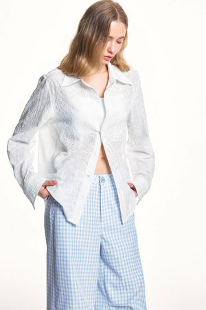 Floral Embroidered Cotton Shirt