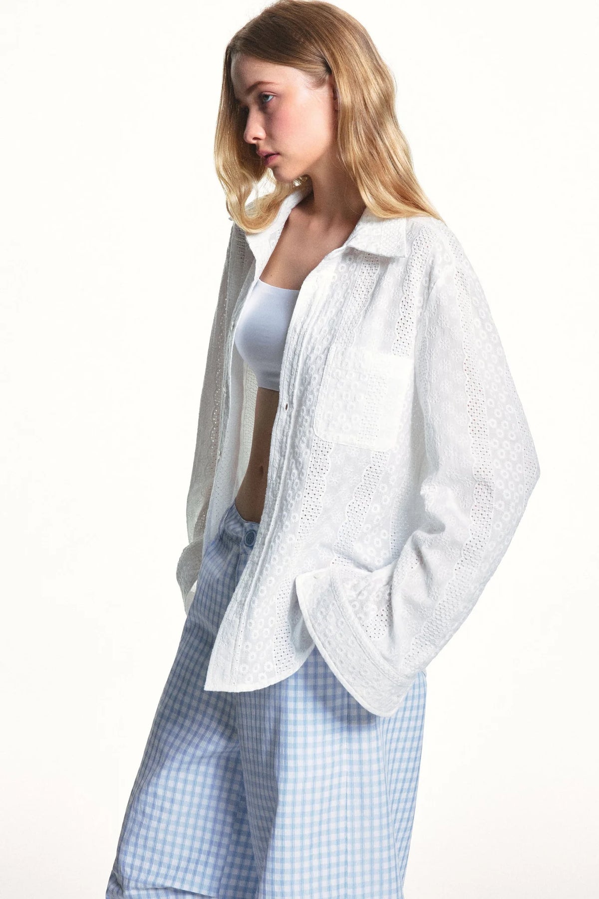 Floral Embroidered Cotton Shirt
