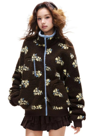 Floral Fair Isle Fleece Jacket