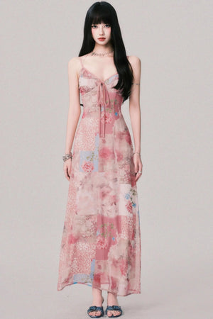 Floral Halter Beach Dress