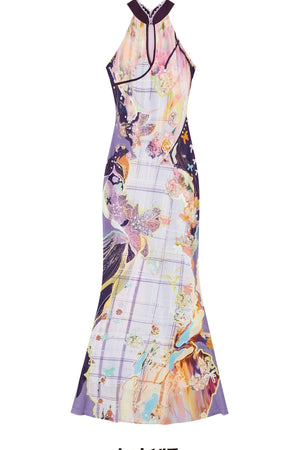 Floral Halter Cheongsam Dress