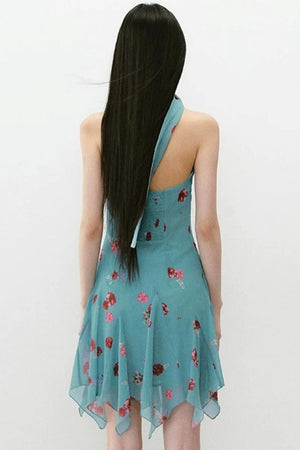 Floral Halter Neck Dress
