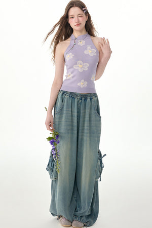 Floral Knit Halter Top
