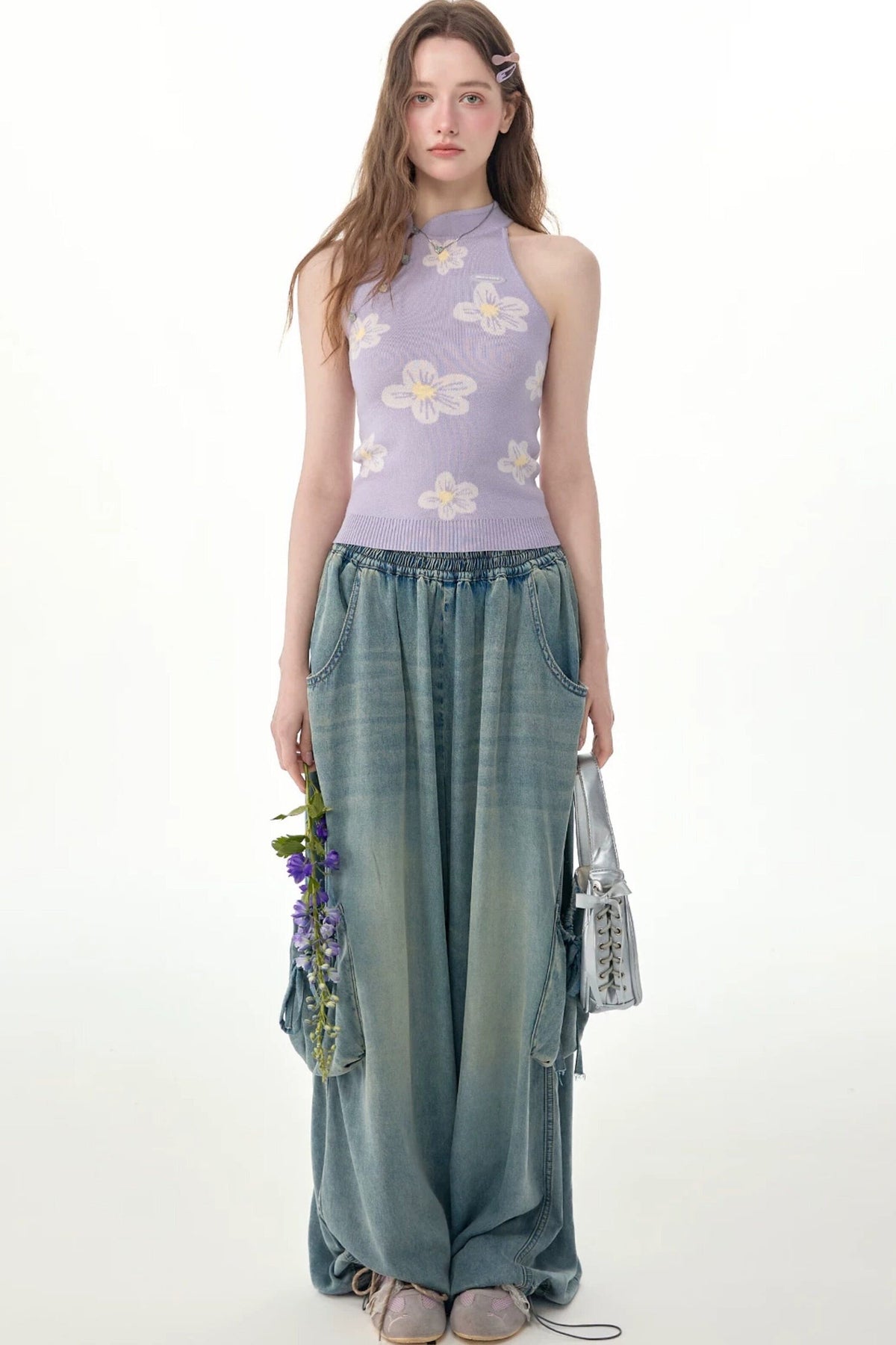 Floral Knit Halter Top
