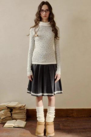 Floral Knit Long-Sleeve Top