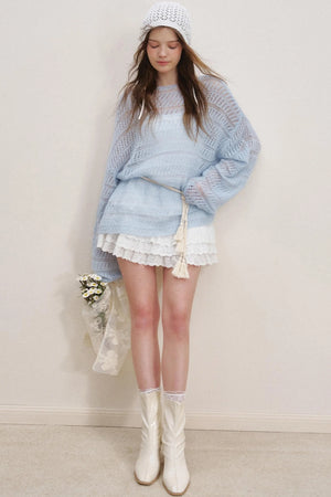 Floral Lace Cake Skirt
