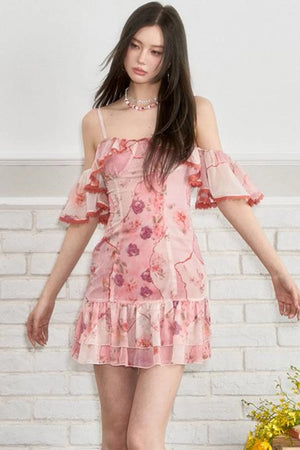 Floral Lace Halter Dress