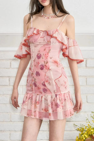 Floral Lace Halter Dress