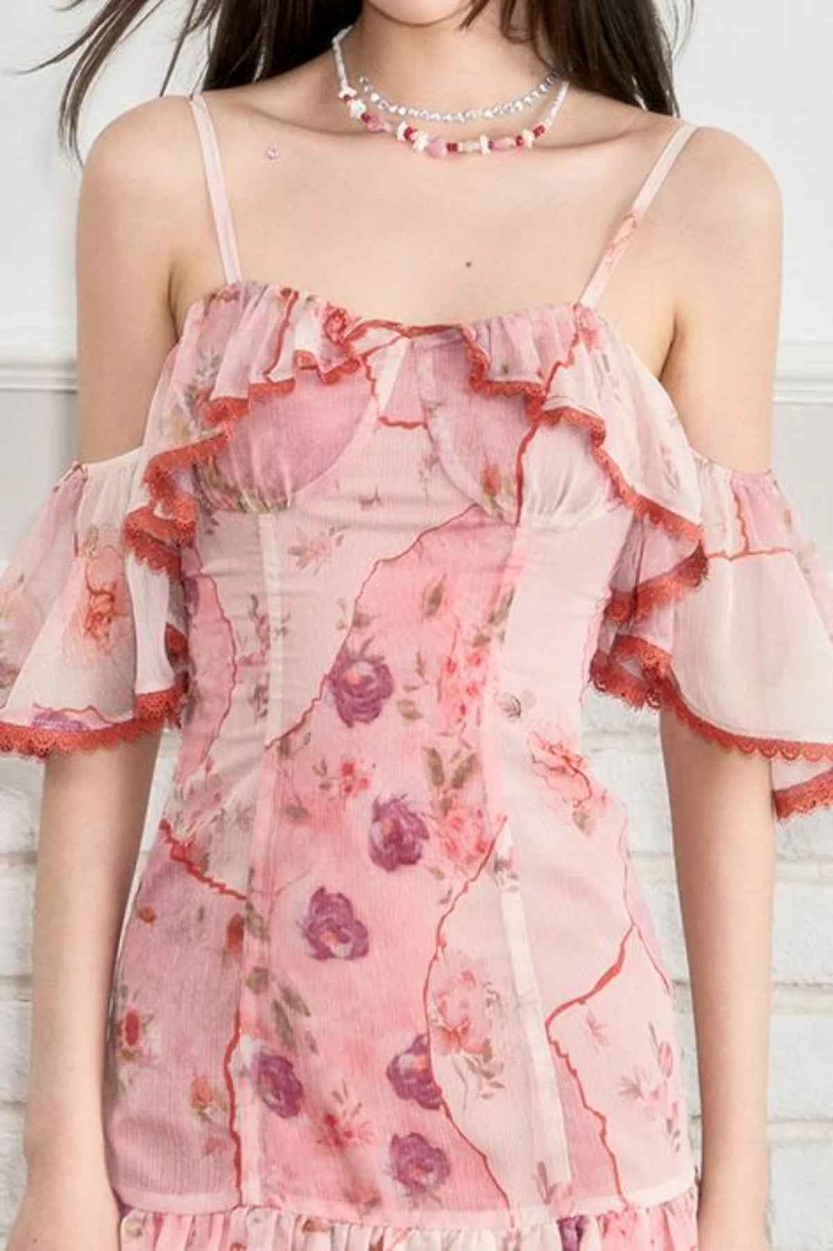 Floral Lace Halter Dress