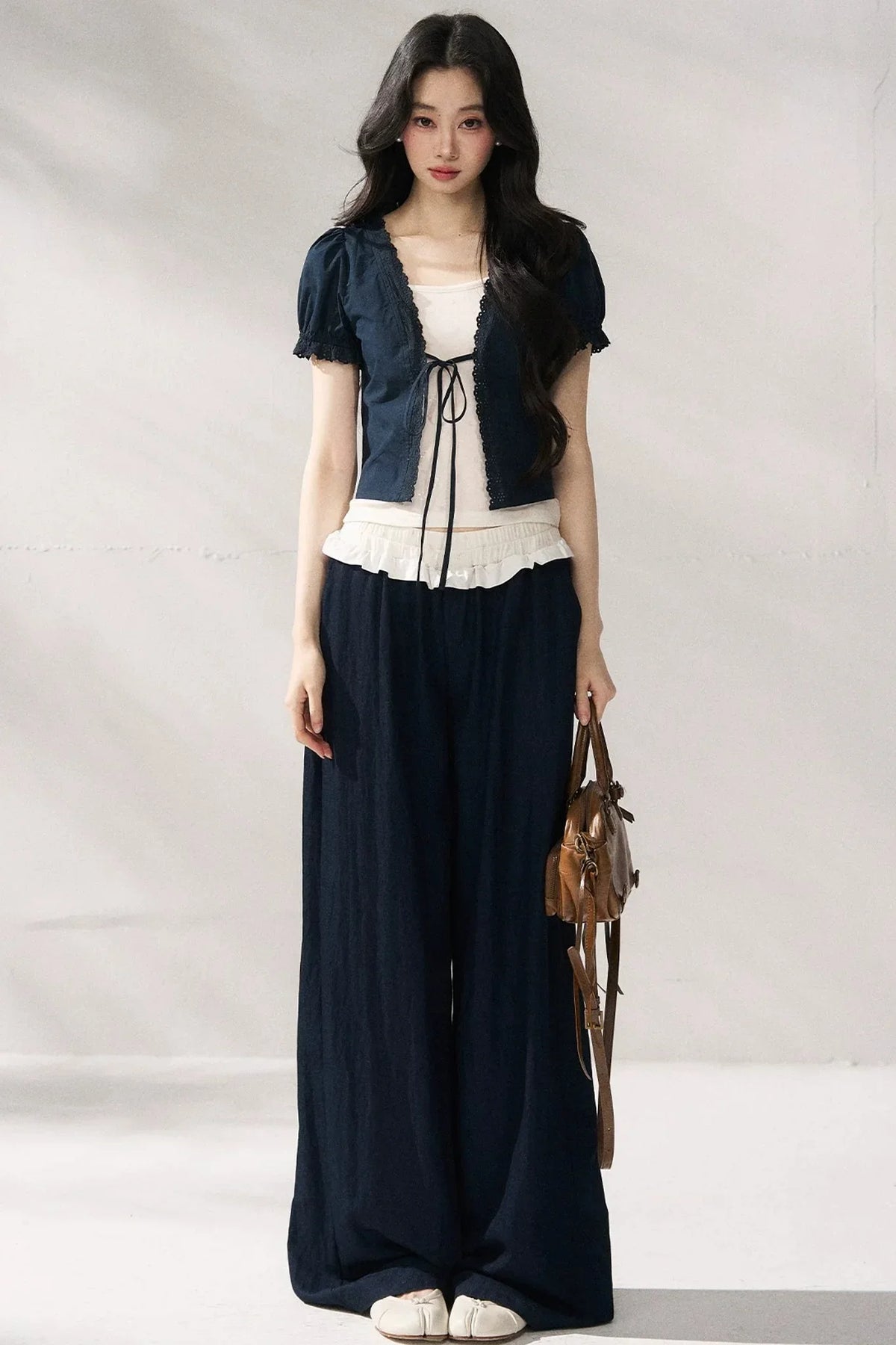 Floral Lace Suspender Cardigan Set-Up