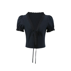 Floral Lace Suspender Cardigan Set-Up