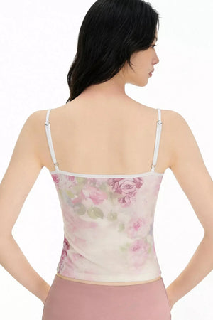 Floral Lace Trim Tank Top Set-Up