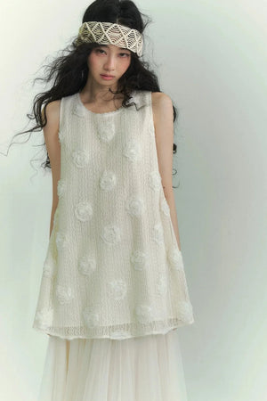 Floral Lace-Up Vest Dress