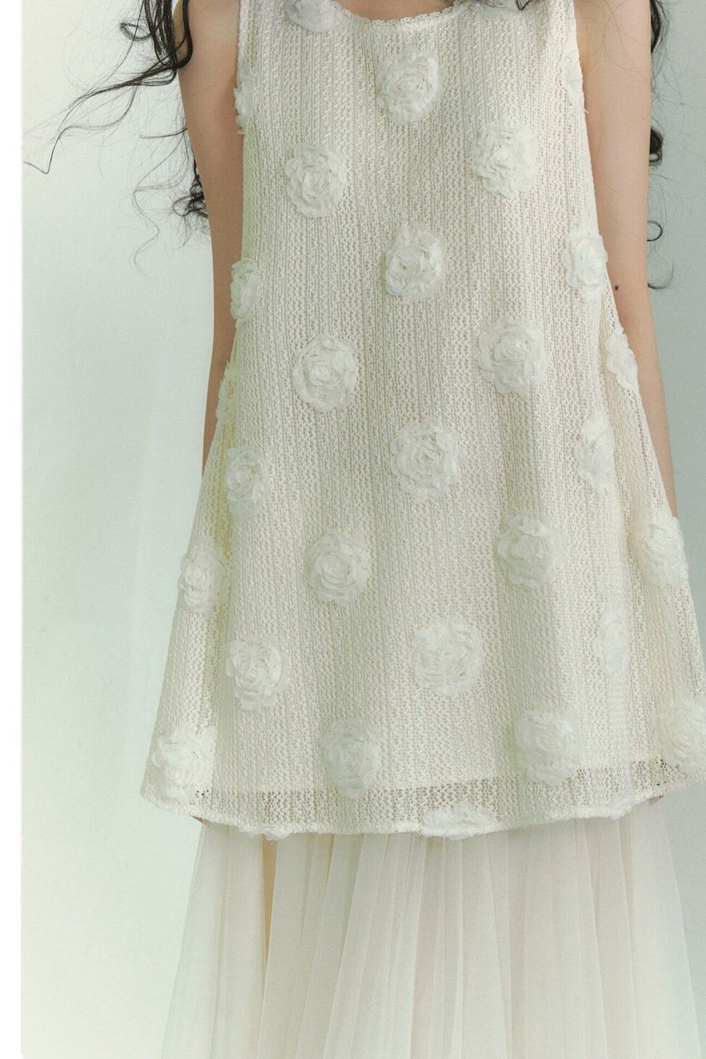 Floral Lace-Up Vest Dress