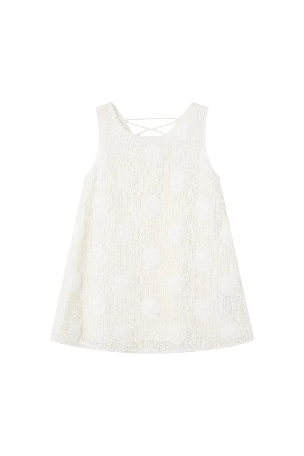 Floral Lace-Up Vest Dress