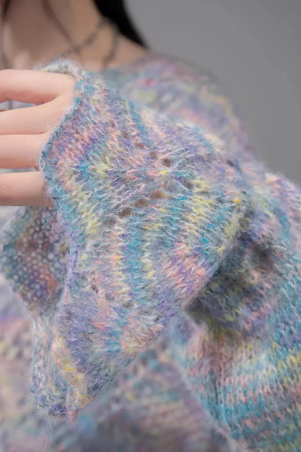 Floral Mist Blue Wool Sweater Set