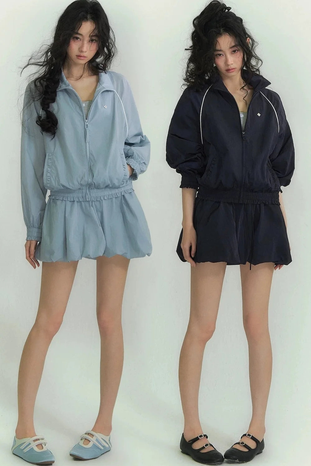 Floral Patchwork Collar Jacket Set-Up