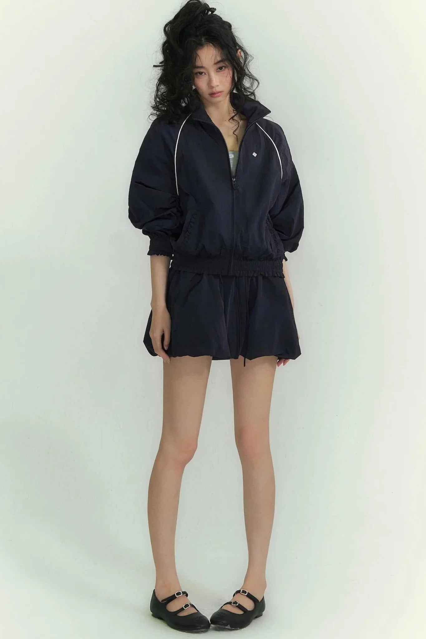 Floral Patchwork Collar Jacket Set-Up