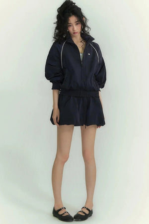 Floral Patchwork Collar Jacket Set-Up