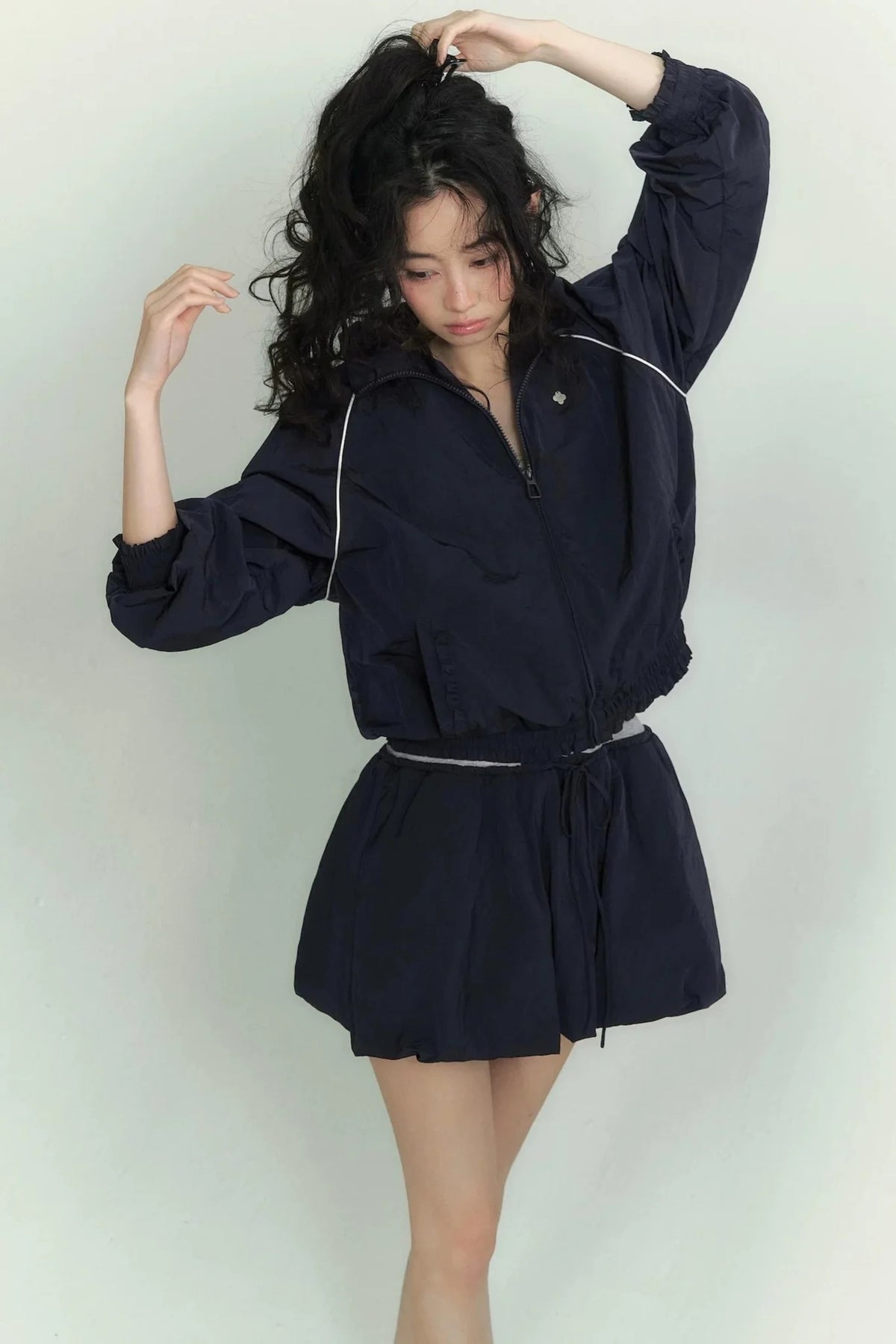 Floral Patchwork Collar Jacket Set-Up