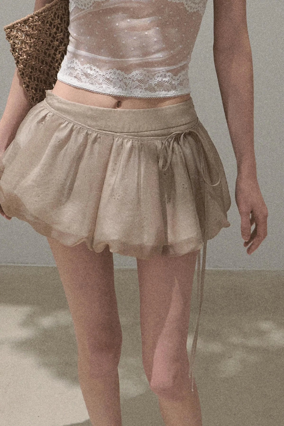 Floral Peplum Culottes Skirt Set