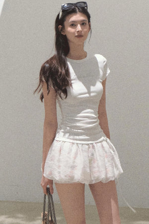 Floral Peplum Culottes Skirt Set