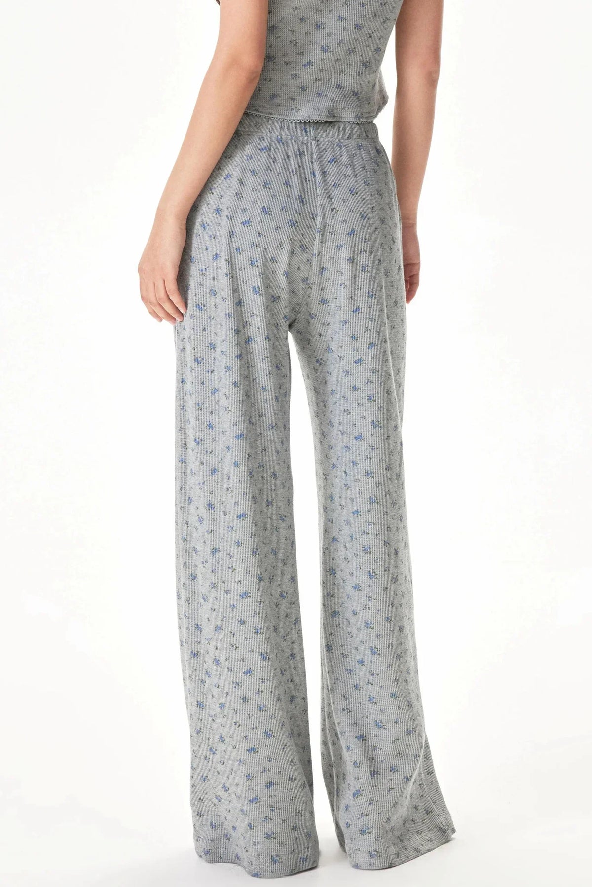 Floral Placket Blouse and Pants Set-Up
