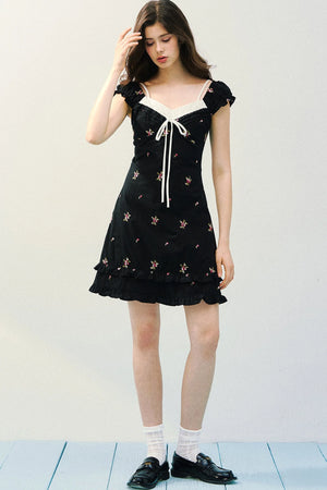 Floral Plaid A-Line Dress