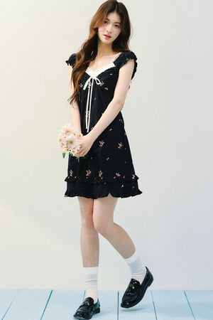 Floral Plaid A-Line Dress