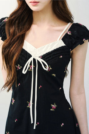 Floral Plaid A-Line Dress