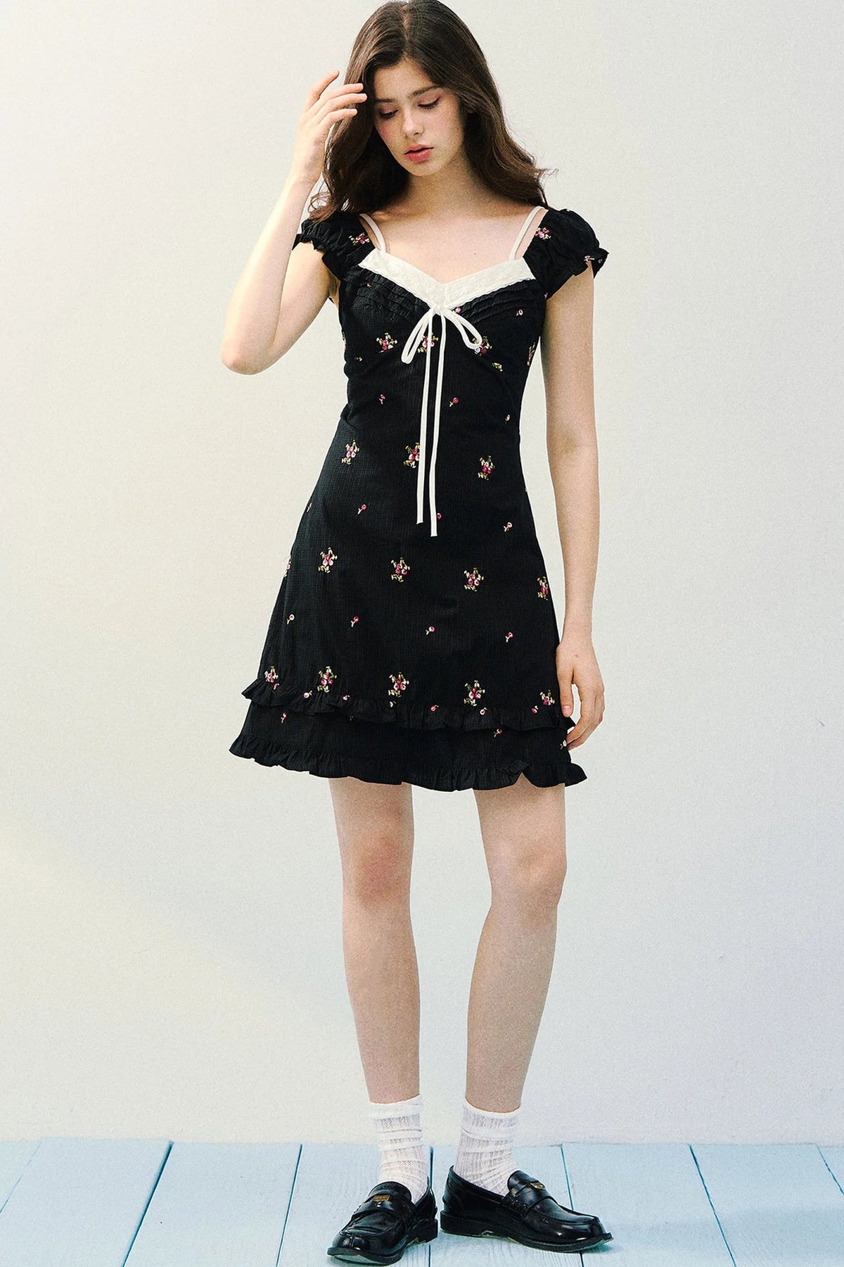 Floral Plaid A-Line Dress