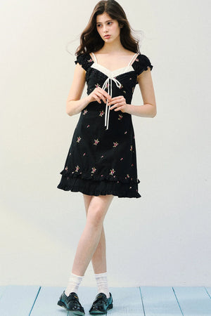 Floral Plaid A-Line Dress