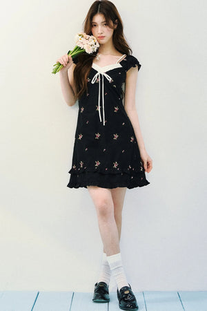 Floral Plaid A-Line Dress