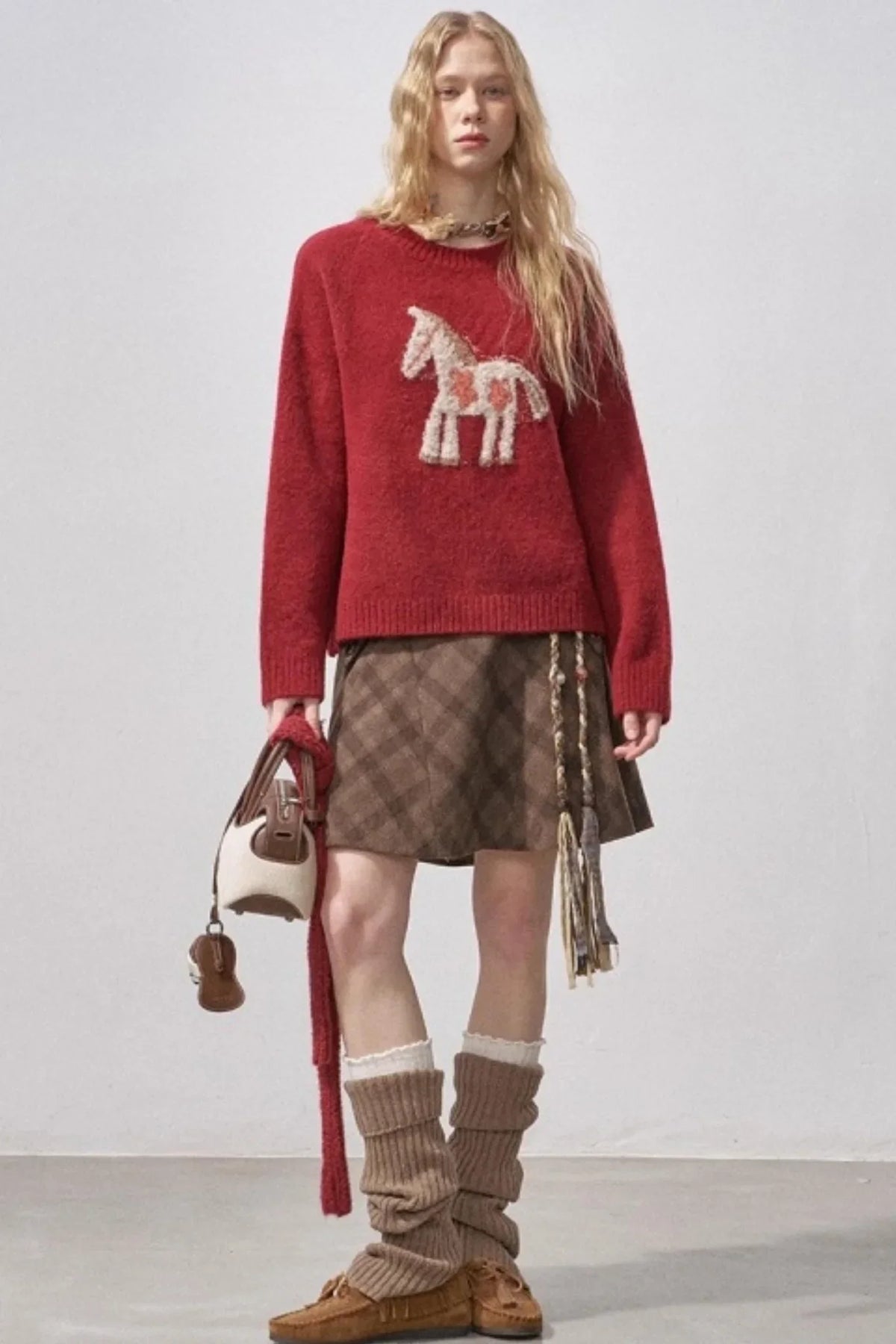 Floral Pony Festive Sweater