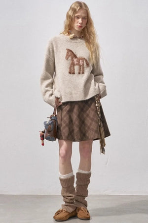 Floral Pony Festive Sweater