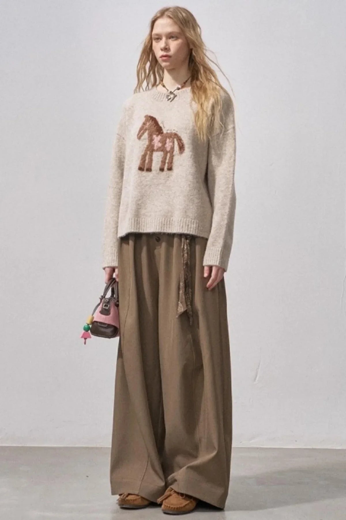 Floral Pony Festive Sweater