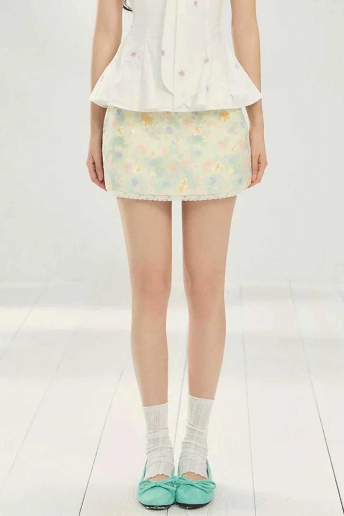 Floral Print A-Line Skirt