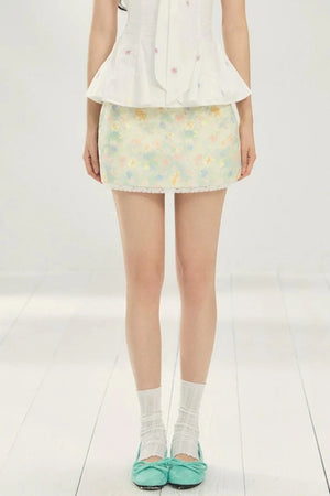 Floral Print A-Line Skirt