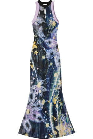 Floral Print Halter Maxi Dress