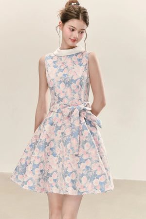 Floral Print Sleeveless A-Line Dress
