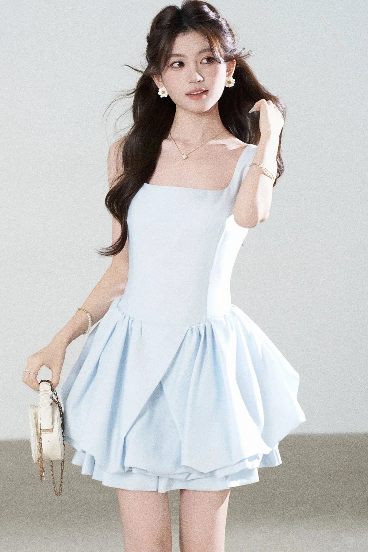 Floral Puff Sleeve A-Line Dress
