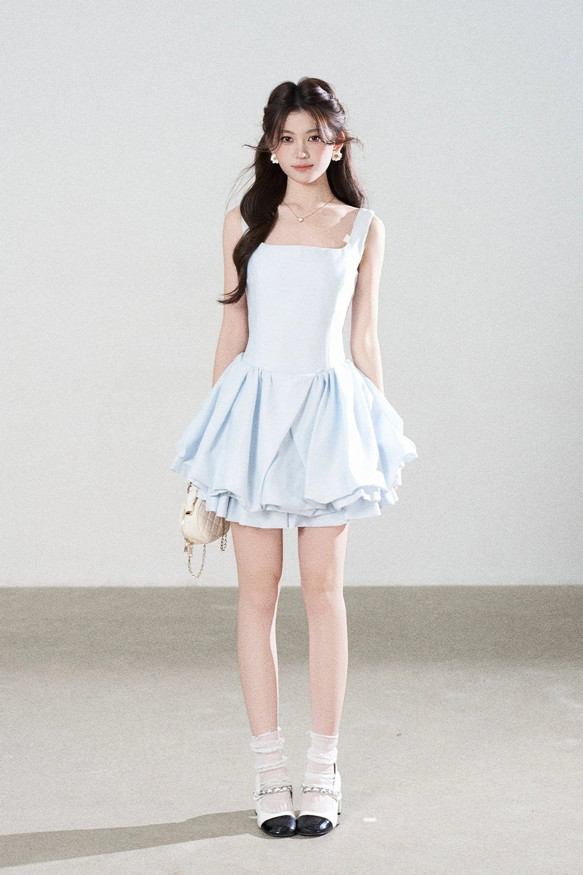 Floral Puff Sleeve A-Line Dress