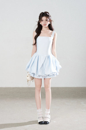 Floral Puff Sleeve A-Line Dress