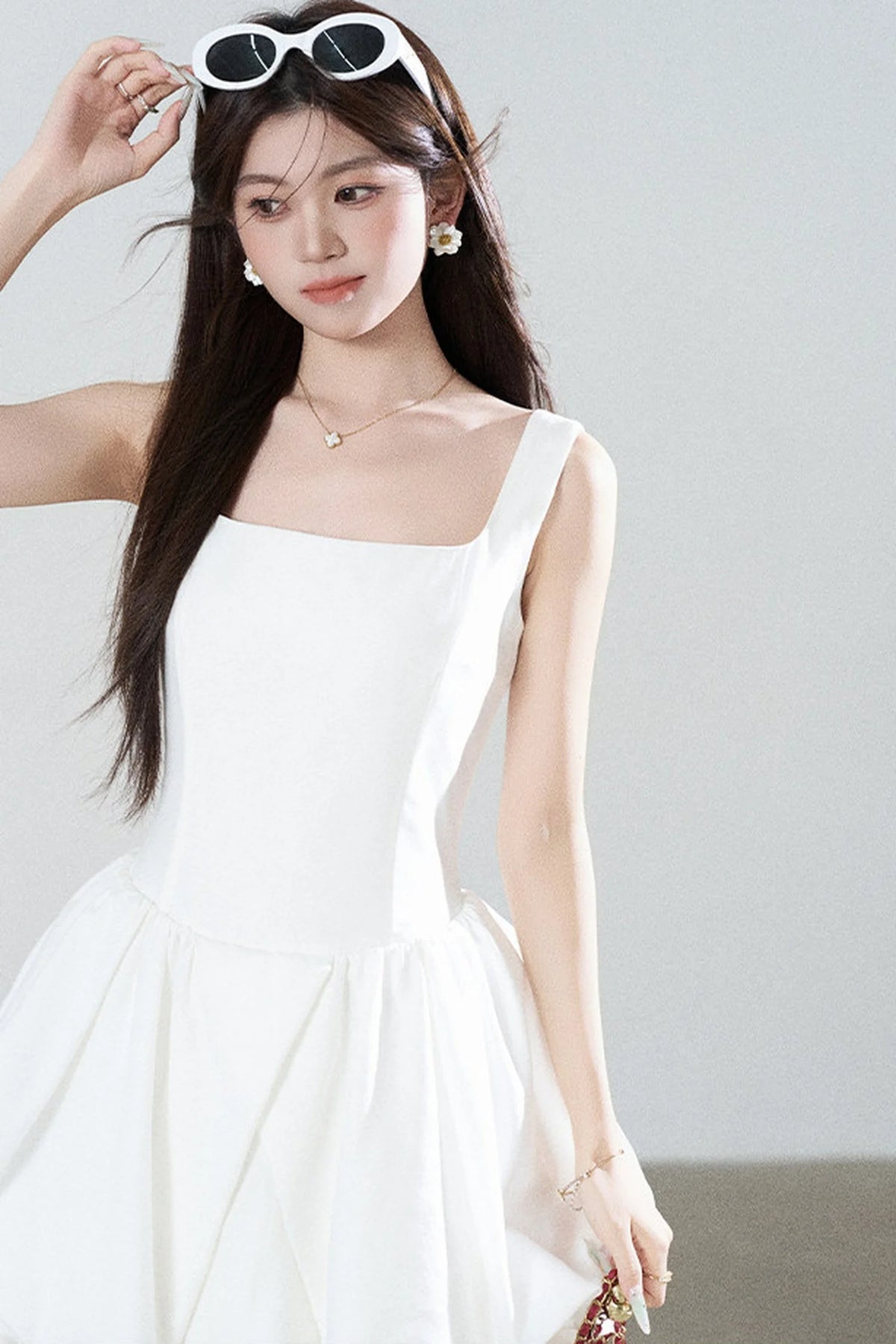 Floral Puff Sleeve A-Line Dress