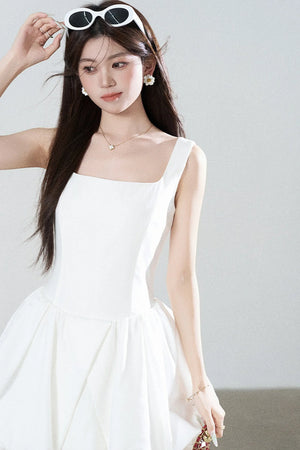 Floral Puff Sleeve A-Line Dress