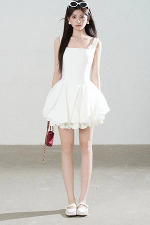 Floral Puff Sleeve A-Line Dress