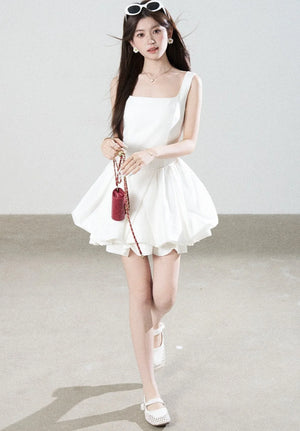 Floral Puff Sleeve A-Line Dress