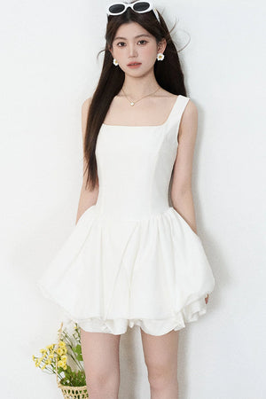 Floral Puff Sleeve A-Line Dress