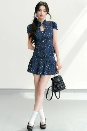 Floral Puff Sleeve Blouse Set-Up